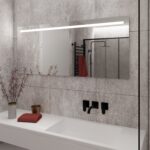 De spiegel is gebouwd op een luxe en strak afgewerkt aluminium achterframe