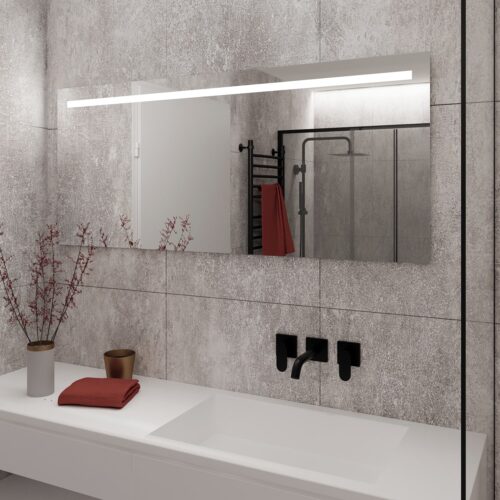 De spiegel is gebouwd op een luxe en strak afgewerkt aluminium achterframe