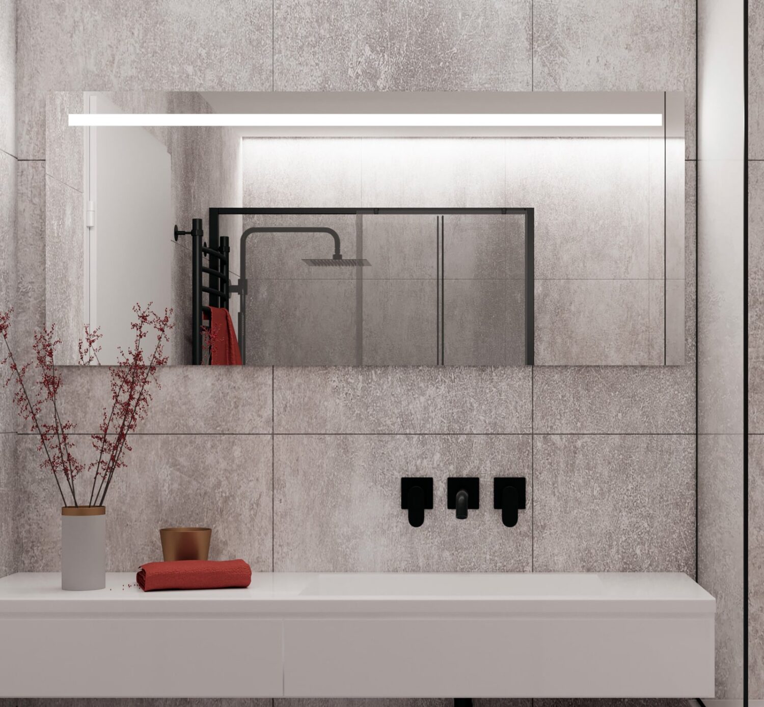 LED badkamer spiegel met verwarming en sensor