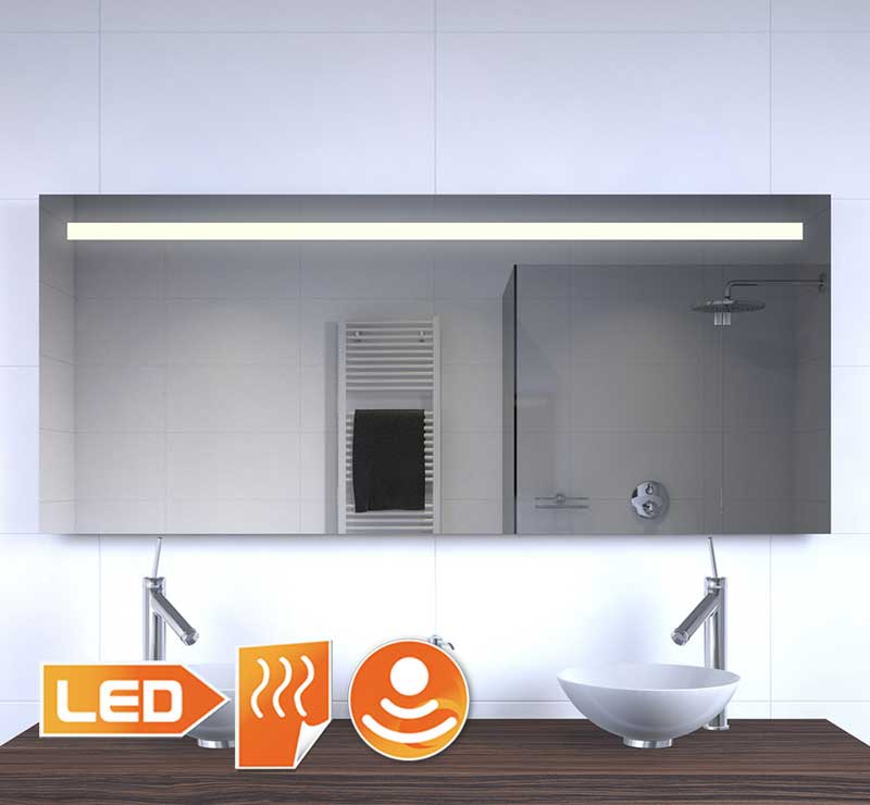 LED badkamer spiegel met verwarming en sensor 140x60 cm - Designspiegels LED badkamer spiegel met verwarming en sensor 140x60 cm - Designspiegels