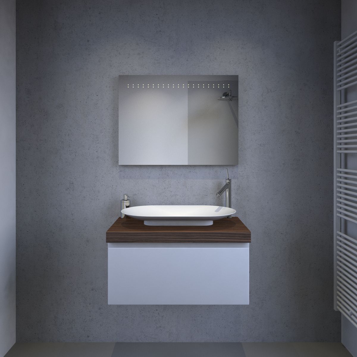 Verwarmde spiegel met LED verlichting en sensor 80x60 cm ... Verwarmde spiegel met LED verlichting en sensor 80x60 cm ...
