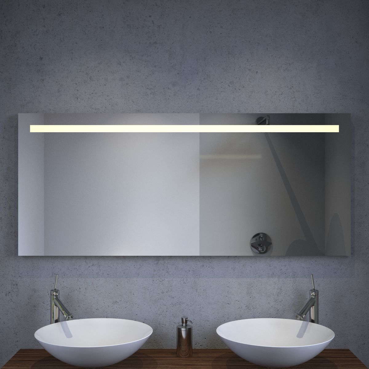 LED badkamer spiegel met verwarming en sensor 140x60 cm - Designspiegels LED badkamer spiegel met verwarming en sensor 140x60 cm - Designspiegels