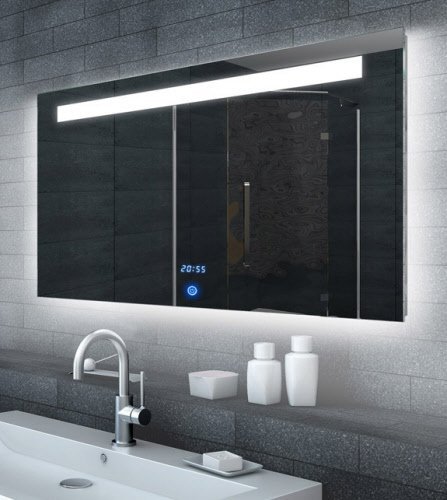 LED spiegel met touch schakelaar en digitale klok 120x65 cm ... LED spiegel met touch schakelaar en digitale klok 120x65 cm ...