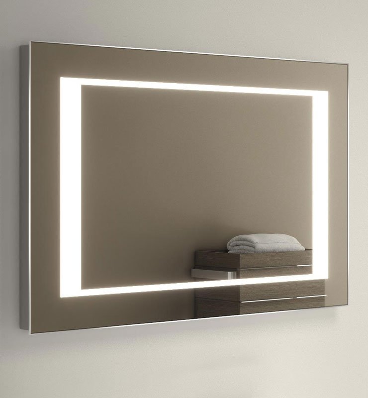Design badkamer spiegel met LED verwarming en stopcontact 70 cm ... Design badkamer spiegel met LED verwarming en stopcontact 70 cm ...