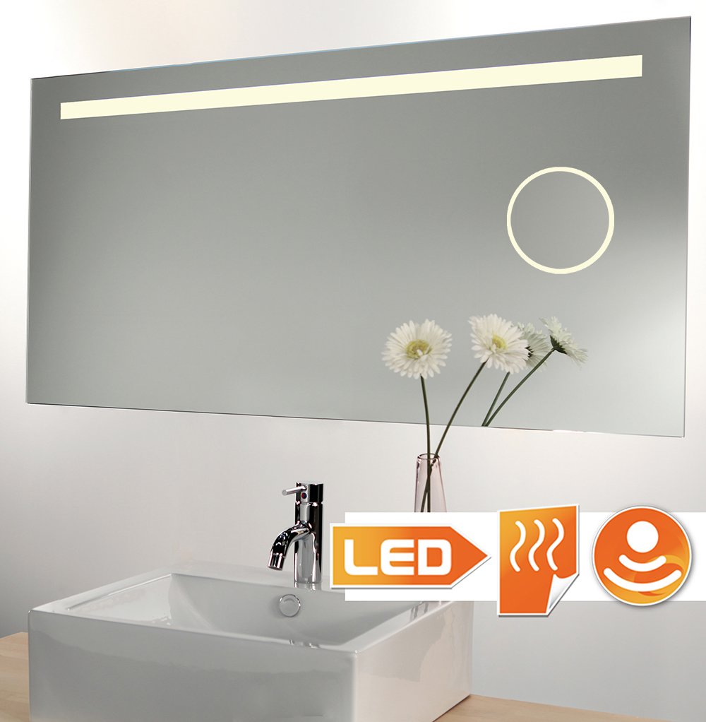 Badkamer spiegel met make-up spiegel verlichting en verwarming 80x60 ... Badkamer spiegel met make-up spiegel verlichting en verwarming 80x60 ...