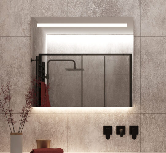 Populair model badkamerspiegel met dimbare verlichting en verwarming