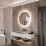 Deze ronde design spiegel is eenvoudig aan de wand te monteren met de meegeleverde montage materialen