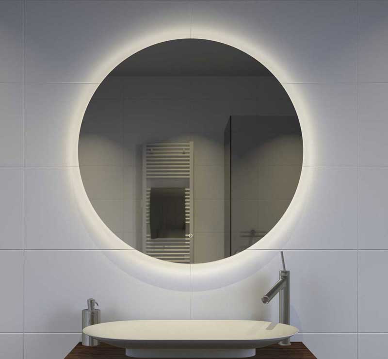 Verwonderend Ronde badkamerspiegel met indirecte verlichting, verwarming, touch CC-05