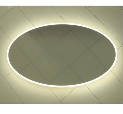 Trendy ovalen badkamerspiegel met verlichting en spiegelverwarming