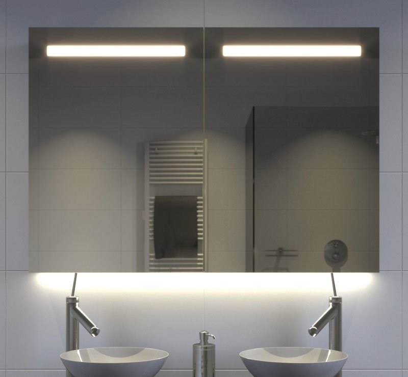Fonkelnieuw Aluminium badkamer spiegelkast met LED verlichting, verwarming QB-32