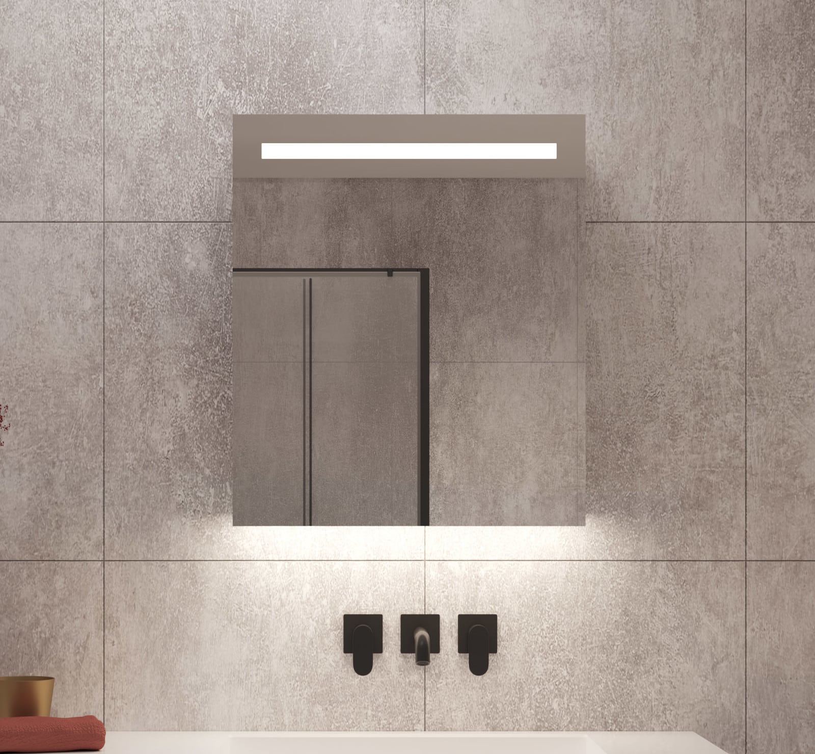 geest Gedragen verschil Aluminium badkamer spiegelkast met LED verlichting, verwarming, sensor en  stopcontact 60×70 cm - Designspiegels