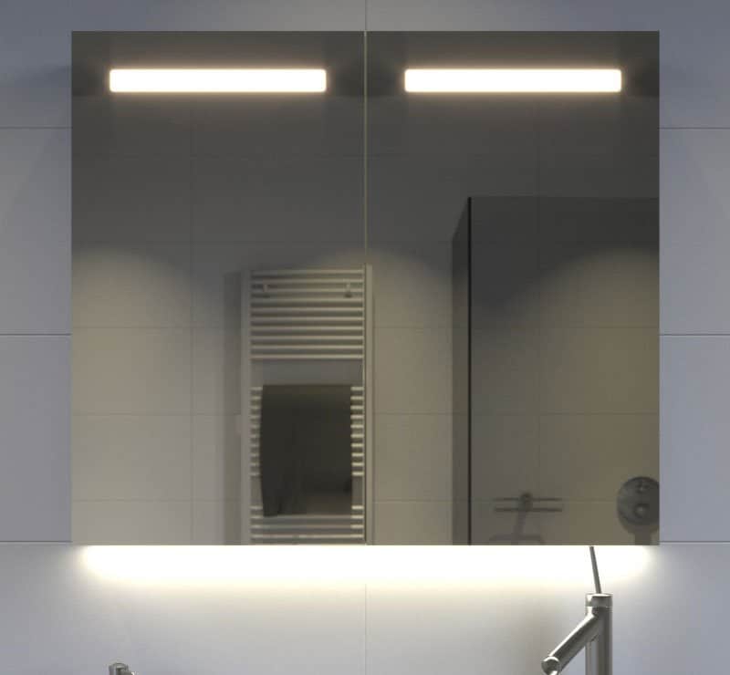 Wonderlijk Aluminium badkamer spiegelkast met LED verlichting, verwarming QJ-66