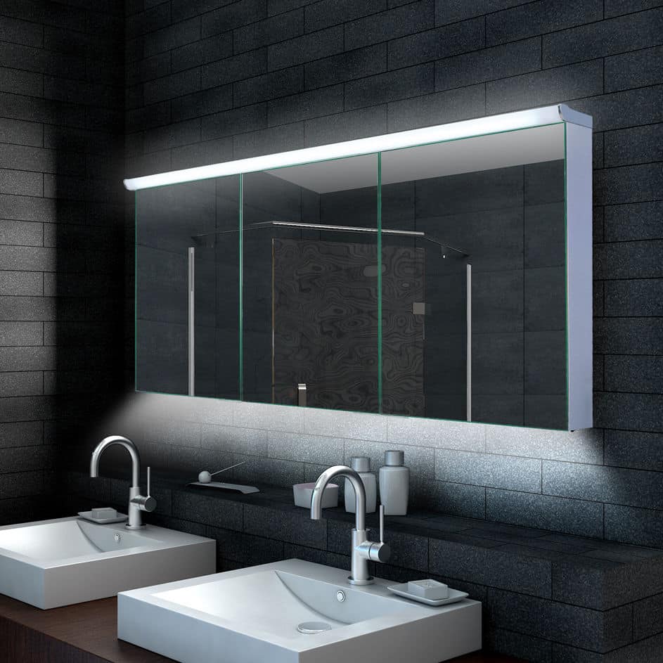Super Aluminium badkamer spiegelkast met LED verlichting, schakelaar en ZD-07