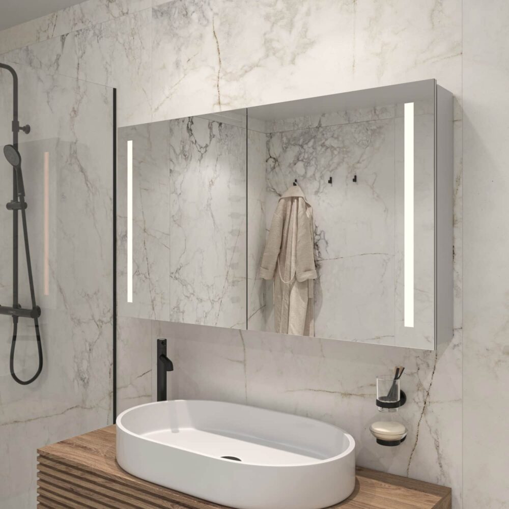 SONNI Led-spiegelkast voor badkamer en stopcontact, 70 x