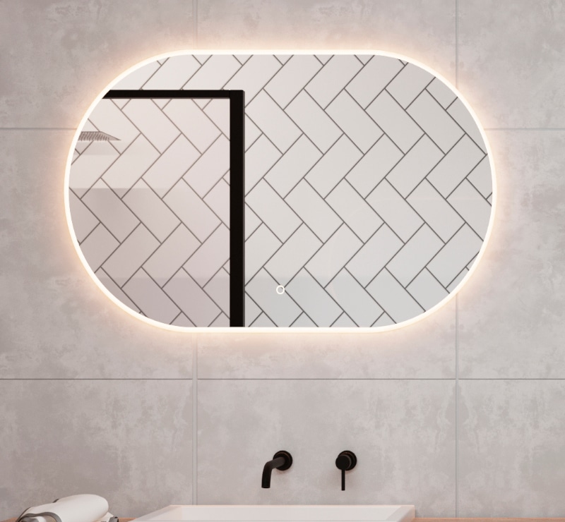 Verheugen Gaan sieraden Ovalen badkamerspiegel met LED verlichting, verwarming, touch sensor en  dimfunctie 100x60 cm - Designspiegels