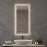 Design badkamer spiegel met verwarming en een hoge lichtopbrengst