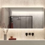 Design badkamer spiegel met indirect strijklicht en verwarming 140x60 cm
