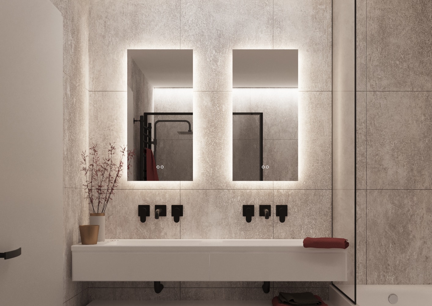 liberaal strip Verspreiding Badkamerspiegel met LED verlichting, verwarming, instelbare lichtkleur en  dimfunctie 40x80 cm - Designspiegels