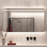 Designer badkamer spiegel met instelbare lichtkleur
