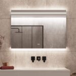 Designer badkamer spiegel met instelbare lichtkleur