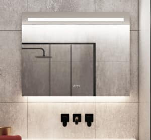 Complete design spiegel met klok verlichting verwarming en een sensor schakelaar met dimfunctie