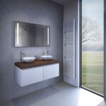 Design badkamer spiegel met luxe aluminium achterframe
