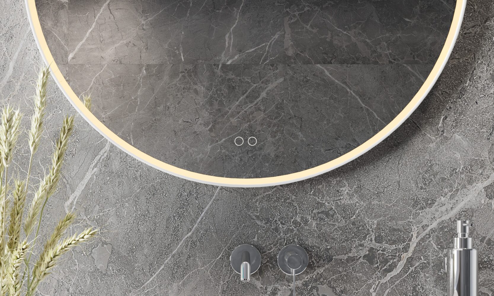 Badkamerspiegel Sunlight Rond Touch Zwart 60cm