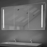 3 deurs aluminium badkamer spiegelkast met verlichting en spiegelverwarming