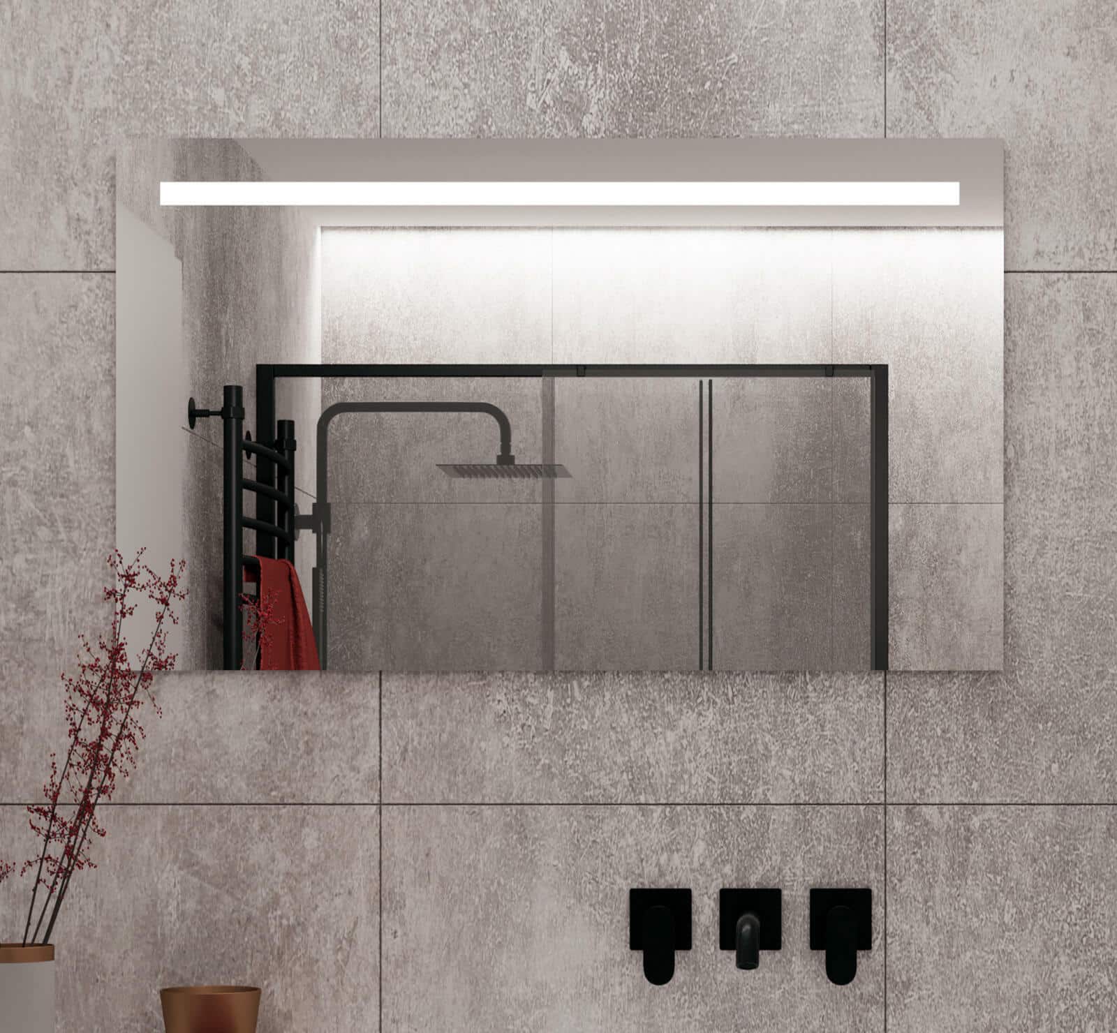 Badkamer spiegel met verlichting, spiegel verwarming en sensor met dimfunctie