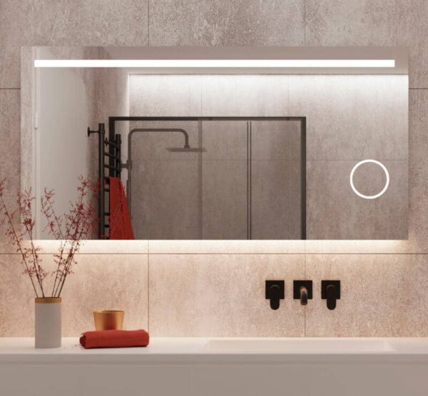 LED spiegel met ingebouwde make-up spiegel, handig!