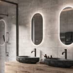 Heeft u een dubbele wasbak? Denk dan eens aan 2 ovalen spiegels naast elkaar!