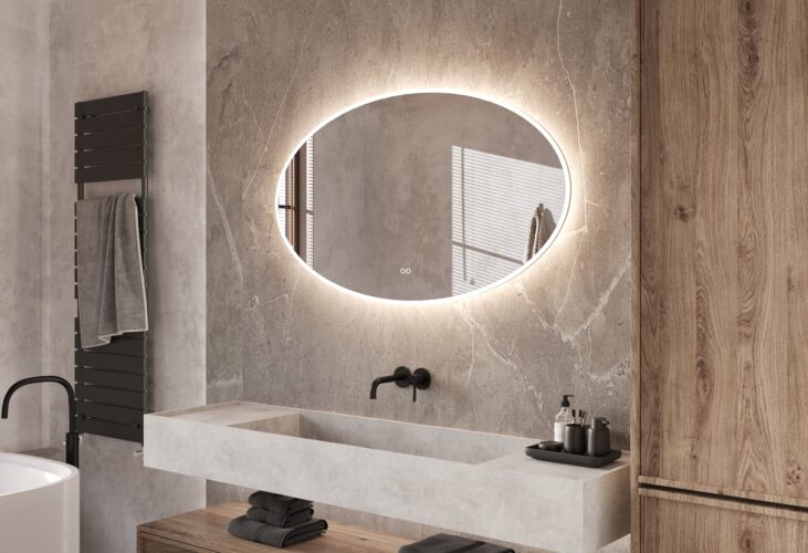 Volwassenheid Kostuum Anesthesie Ovale badkamerspiegel met LED verlichting, verwarming, instelbare lichtkleur en dimfunctie 120x70 cm - Designspiegels Volwassenheid Kostuum Anesthesie Ovale badkamerspiegel met LED verlichting, verwarming, instelbare lichtkleur en dimfunctie 120x70 cm - Designspiegels
