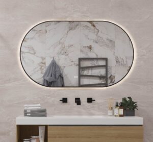 Stijlvolle luxe badkamer spiegel met verlichting