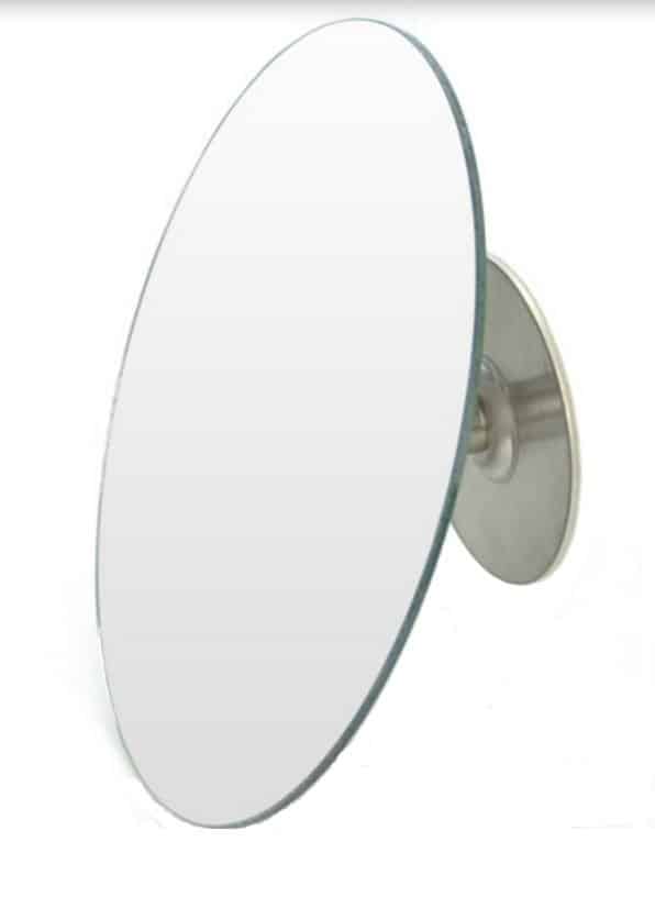 Optie make-up spiegel 2: zwenkbare voet, 15 cm doorsnede, 5 cm diep, 3x vergrotend, inclusief plakstrip