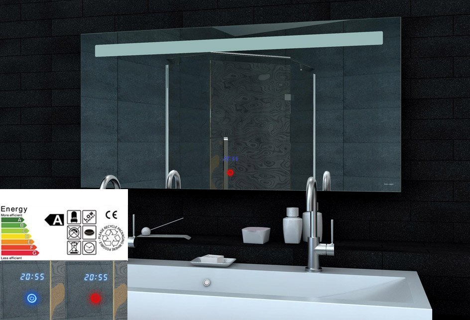 Lux spiegel met directe en indirecte verlichting (kleur wit)