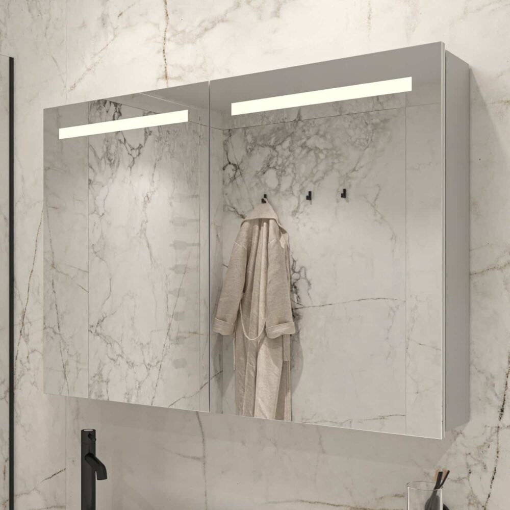 SensaHome Spiegelkast met LED-verlichting - Badkamerkast - 3 kleuren LED - 50x70cm