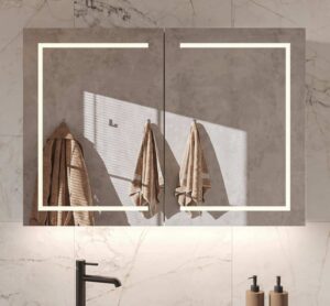 Fraaie design spiegelkast voor in de badkamer, een echte eye catcher!