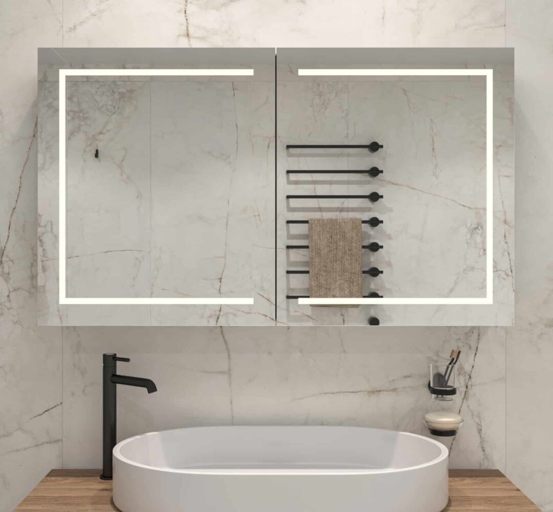 Badkamerspiegel 100x70 – verwarmd, touch, kleurenwissel