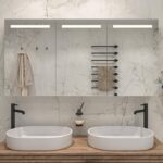 Stijlvolle aluminium spiegelkast voor de badkamer, van alle gemakken voorzien en een echte eyecatcher!