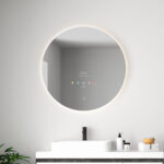 Deze smart spiegel met touch screen heeft een diameter van 80 cm.