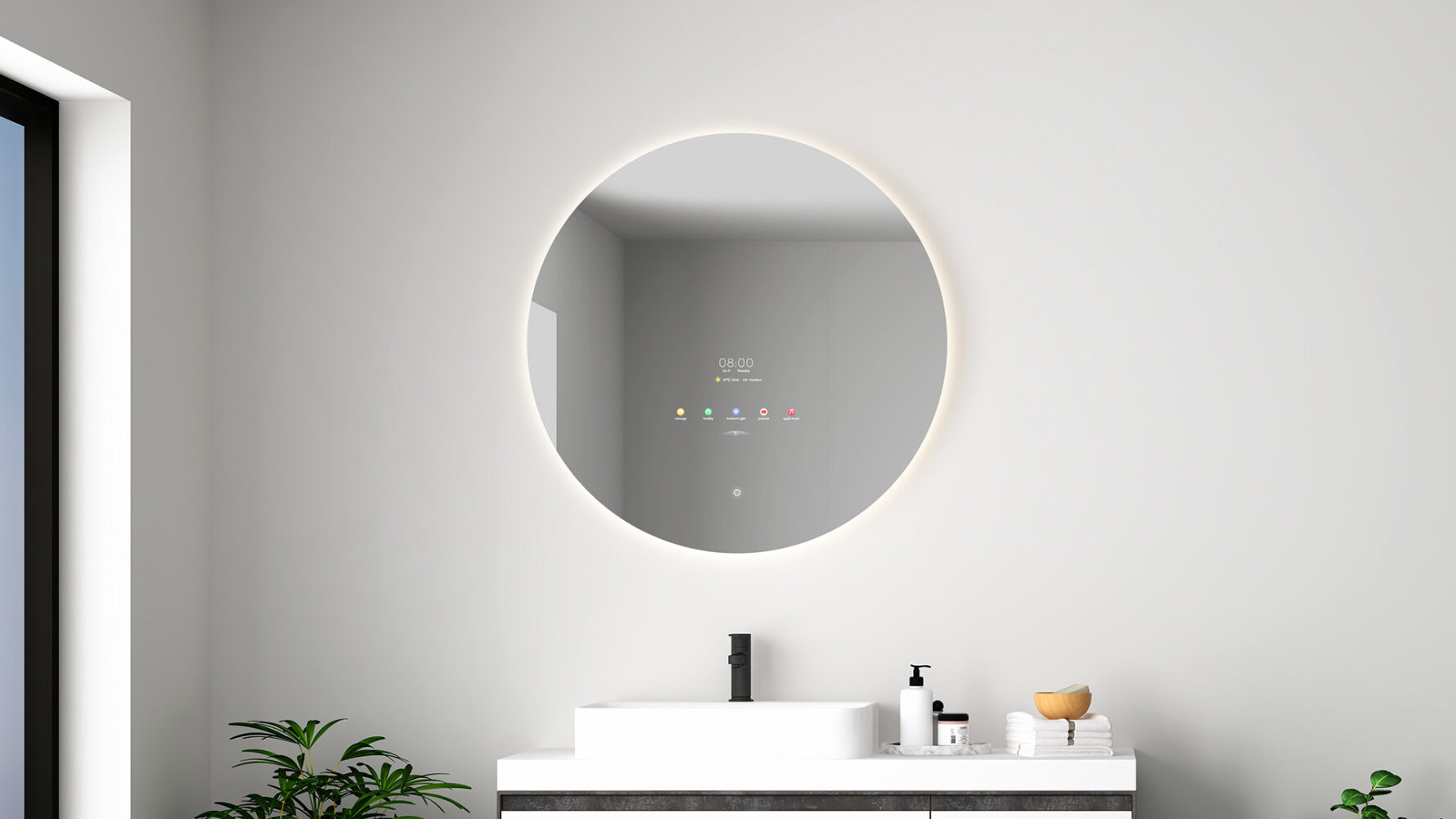 40x60 LED Boog Badkamer Spiegel Slimme Wandgemonteerde