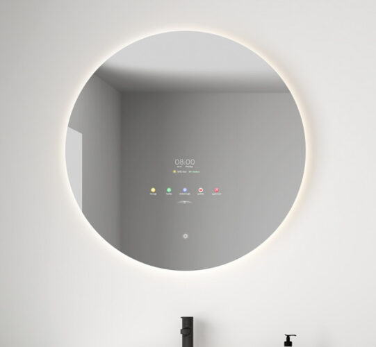 Slimme badkamer spiegel met Android, touch screen en verlichting