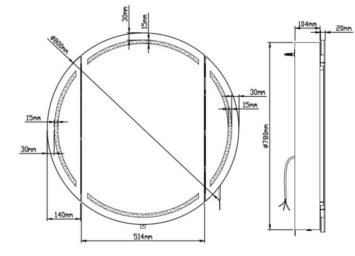 Technische tekening voorzijde