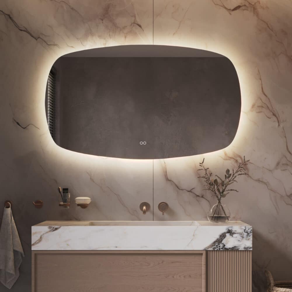 Mirlux Badkamerspiegel Met Ledverlichting - Ovale Wandspiegel - Zwart Mirlux Badkamerspiegel Met Ledverlichting - Ovale Wandspiegel - Zwart