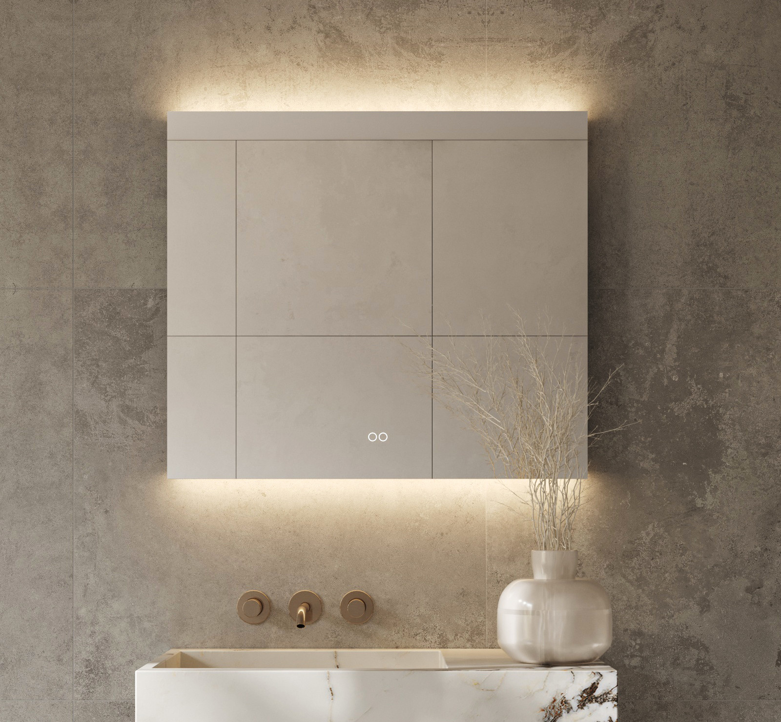 Badkamerspiegel Parma | 100x50 Cm | Ovaal | Indirecte LED Verlichting En Spiegelverwarming 100x50 Cm 83 01 0355