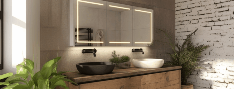 Landelijke spiegelkast badkamer