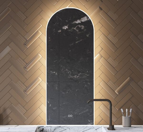 Deze stijlvolle toog spiegel voor in de badkamer is van alle gemakken voorizen, zoals: geïntegreerde verlichting en verwarming, dimfunctie, instelbare lichtkleur en dubbele touch bediening